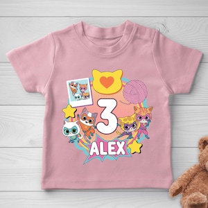 SuperKitties Birthday Shirt | Custom Matching Family Tees | Personalized Super Kitties Party Shirt for Kids & Parents JCLB09