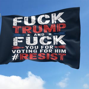 F*ck Trump And F*ck You For Voting Trump,Garden Flag,Fuck Trump Flower Design Flag,Anti Trump Flag,Anti Maga Democrat GardenFlag Gift C1EU20