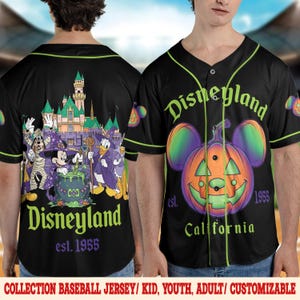 Custom Disney Halloween Family Matching Jersey, Not So Scary Halloween Baseball Jersey, Disney Family Halloween Jersey, D2JB26
