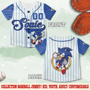 Personalized Sonic the Hedgehog Baseball Jersey, Custom Name & Number – Kids, Youth, Adult Sizes, Retro Gamer Jersey, Sonic Birthday C1FL17