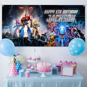Transformers Birthday Party Backdrop/Transformers Birthday Banner/Custom Transformers Backdrop/Transformers Kids Birthday Decor C1EE04