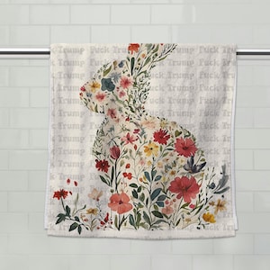 Subtle Fck Trump Hand Towel, Anti Trump Tea Towel, Political Home Decor, Kitchen Towel, FDT 4687, Democrat Gift For Gardener D2HO07