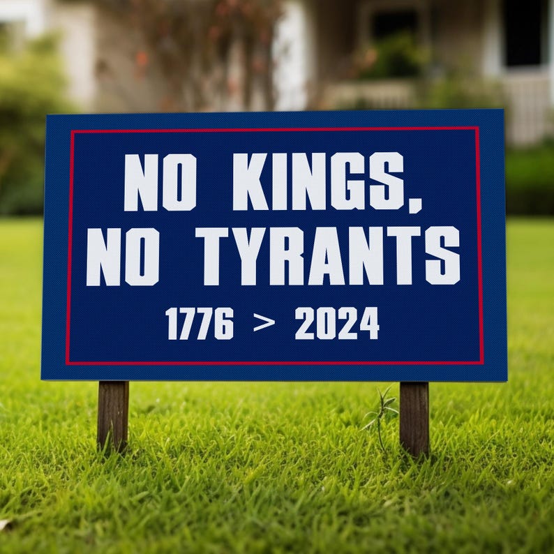 Pro Science Sign 1776 > 2024 – No Kings, No Tyrants Sign, Science Truth Reason Political ...