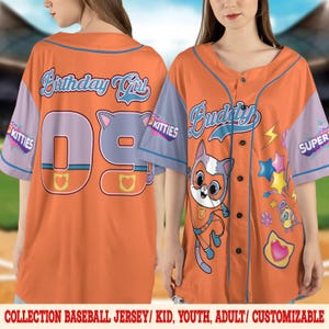 Personalized Disney SuperKitties Baseball Jerseys, Disney Super Kitties Buddy Birthday Girl Jerseys Shirt, Disney Cat Characters NGQJ19-04
