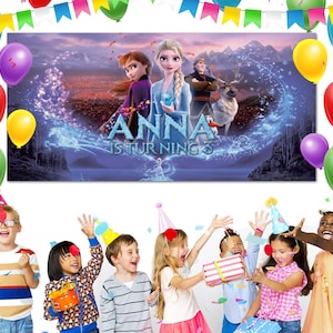 Frozen Princess Theme Party Photography Backdrop Kids Baby Shower Party Backdrop Birthday Photo Banner Background Decor NFVR08