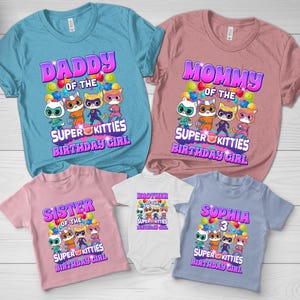 SuperKitties Birthday Shirt, SuperKitties Family T-Shirt, Family Birthday Matching Tee, Birthday Party Tee, Kids Birthday Shirt D1EX44