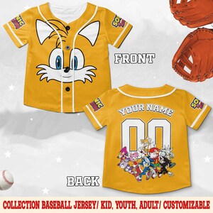 Custom Sonic The Hedgehog Baseball Jersey, Personalized Number & Name Sonic Jersey, Sonic party jersey, Birthday gift for Kids C1IF16-02