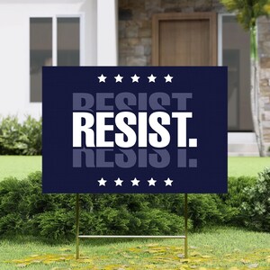 Resist Yard Sign - Resist Hate Lawn Sign,Anti-Trump Sign,Pro Women's Rights,Resist Racism,Resist Fascism Yard Sign with Metal H-Stake BZDQ04