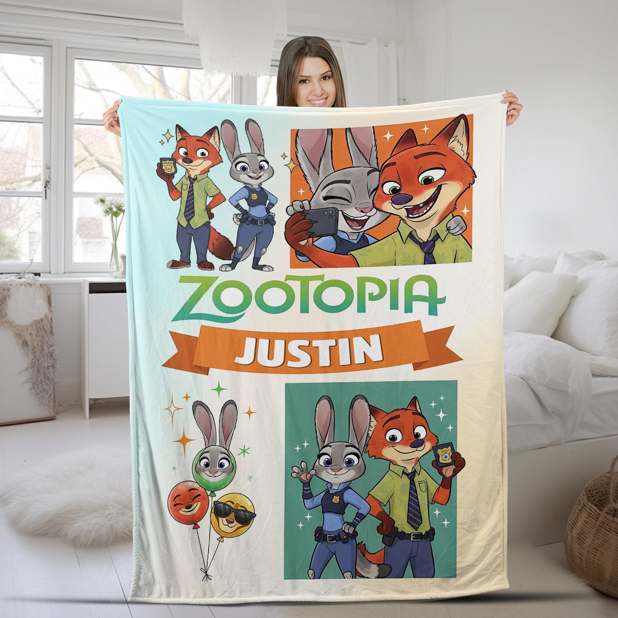 Discover Zootopia Blanket, Fox And Bunny Fleece Blanket, Zootopia Movie Fleece Blanket