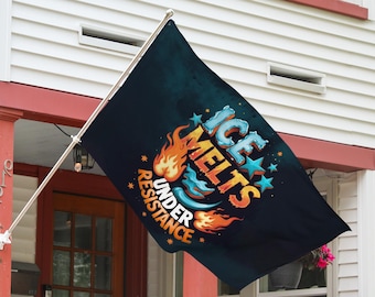 Anti ICE Flag, Ice Melts Under Resistance Flag, Anti Trump Flag, Abolish ICE Flag, Anti Maga Flag, Human Rights Flag, Liberty Flag C1HO17