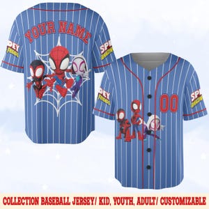 Personalize Spidey And His Amazing Friends Cute White Color, Custom Spider Verse Baseball Jersey Team, Disney Baseball Team Outfit BZED05