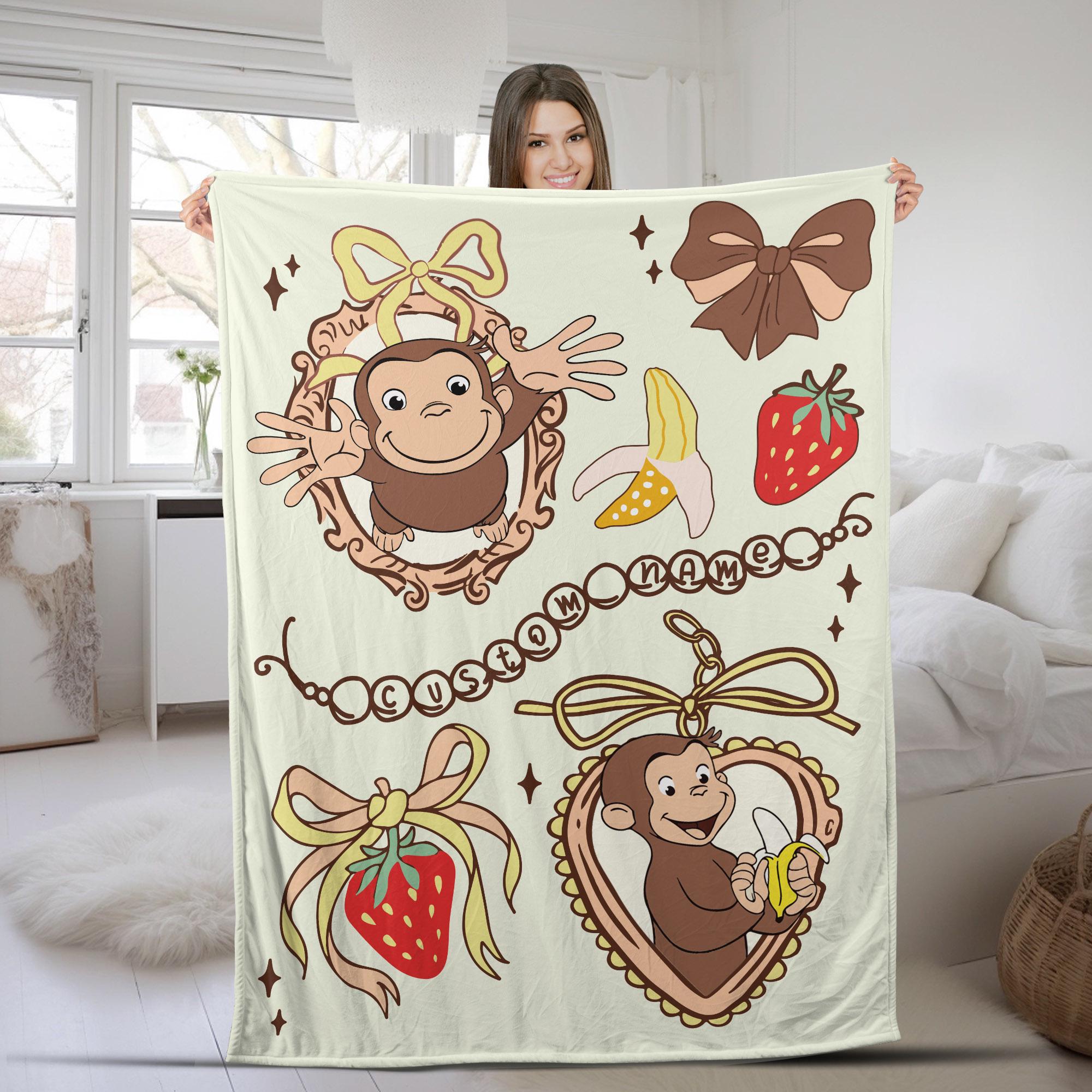 Discover Personalized Curious George Blanket, Curious George Blanket, Custom Name Blanket