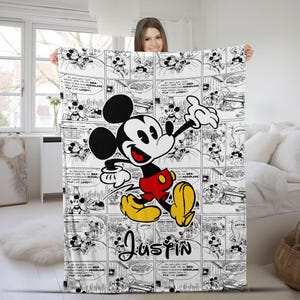 Disney Mickey Mouse Custom Blanket,Fleece Minky Sherpa Throws, Cartoon Style Gift for Boys and Girls, Christmas Gift, Bed Quilt Merch D1DE28