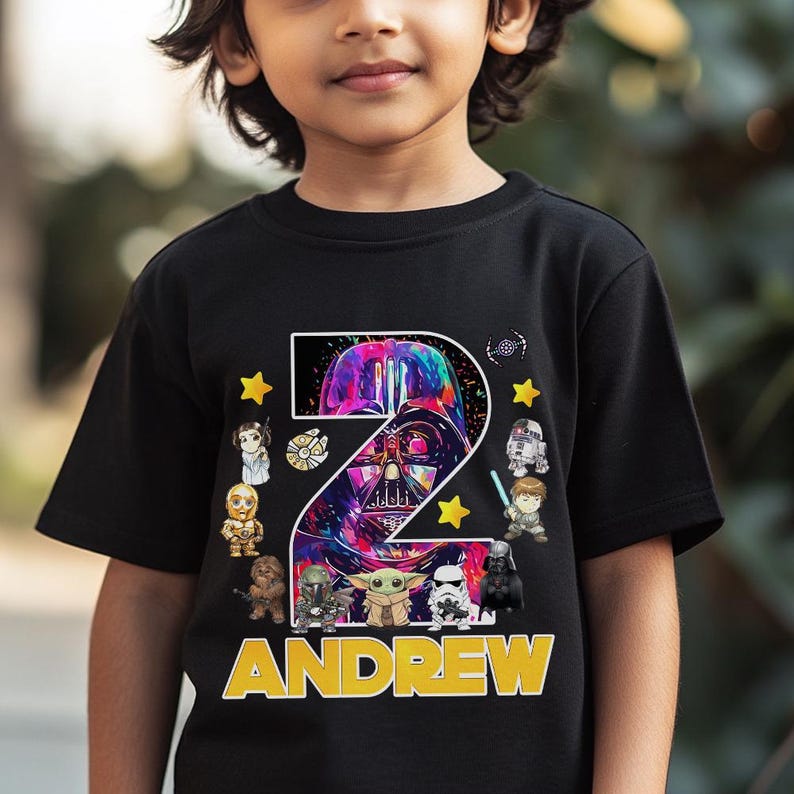 Custom Star Wars Birthday Shirt, Star wars Family Shirt, Birthday Matching Shirts, Star wars Shirt, Birthday Boy D1N325 image 1