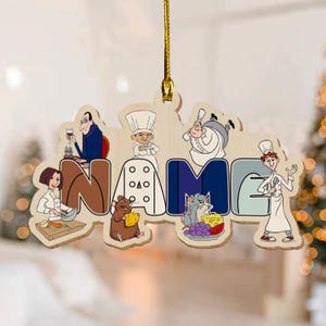 Custom Name Ratatouille Ornament, Disney Ratatouille Group Characters Christmas Ornament, Ratatouille Holiday Gift D2MP30