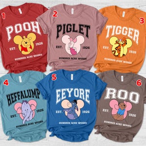 Winnie the Pooh Varsity Shirt, Tigger, Piglet, Eeeyore, Roo, Lumpy, Disneyland Trip Shirt, Disney Family Trip Shirts, Pooh Fan Gift JBUS04