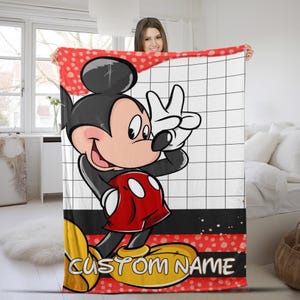 Personalized Disney Mickey Mouse, Mickey Mouse Blanket, Mickey Mouse Birthday Gifts, Disney Gift CZDU34