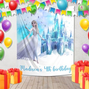 Frozen Birthday Banner, Elsa Banner, Elsa Personalized Banner, Frozen Birthday Party Banner Decoration D2FD09