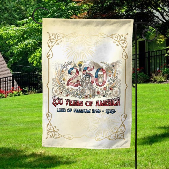 Statue of Liberty Garden Flag: America Anniversary Outdoor House Banner JDJF10-GF