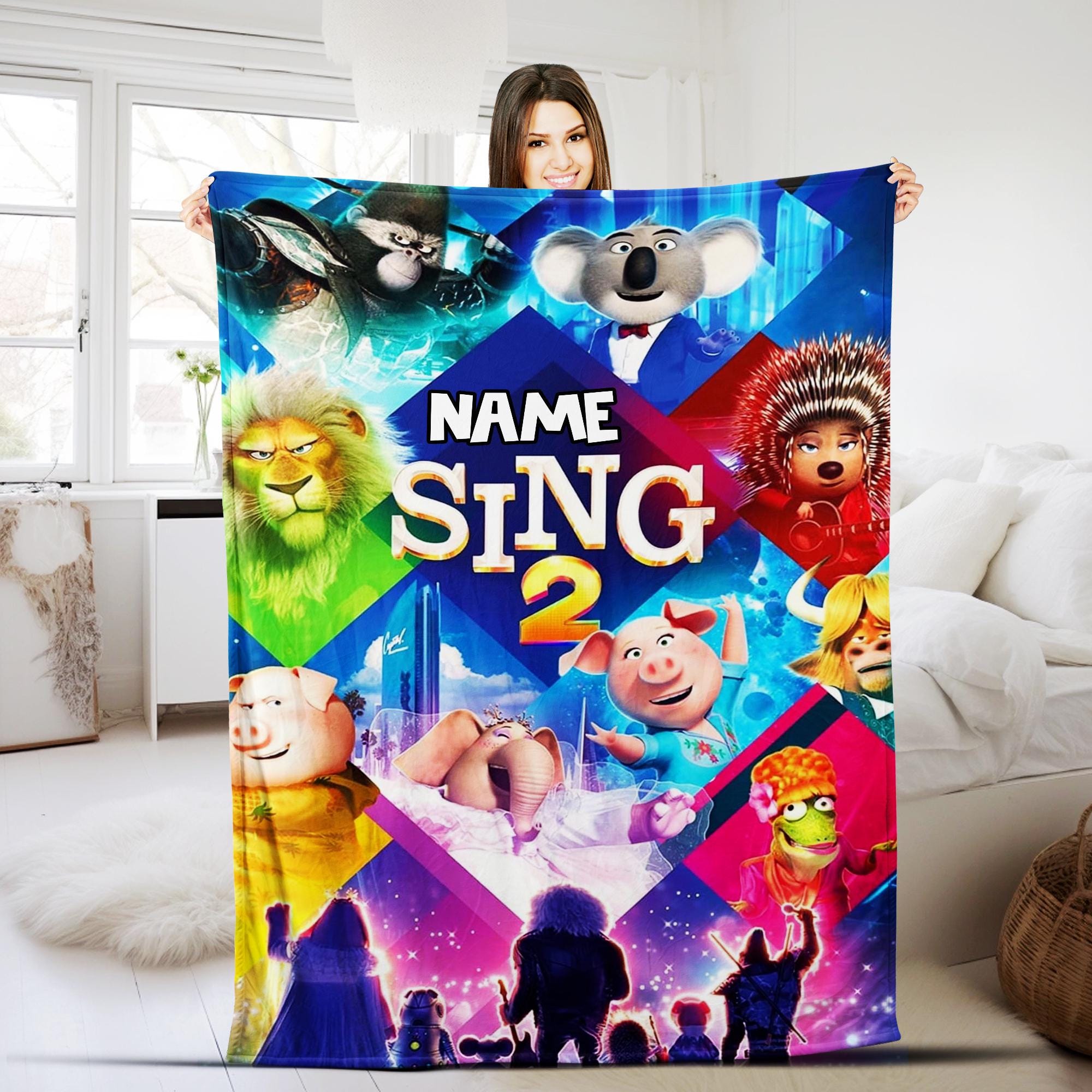 Discover Personalize Sing Pig Blanket, Sing 2 Movie Cartoon Character Blanket
