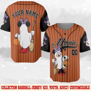Custom Disney Mickey Halloween Collection Baseball, Personalized Baseball Team Jersey, Birthday Gift for Halloween Fans Family Party D2JK14