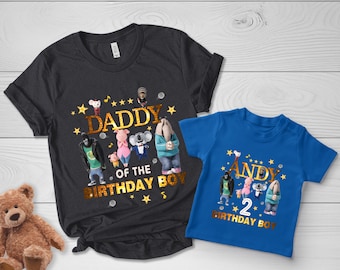 Custom Sing Movie Birthday Tee | Personalized Cartoon Shirt for Kids | Matching Family Party Outfit | Birthday Toddler T-Shirt JCKU05