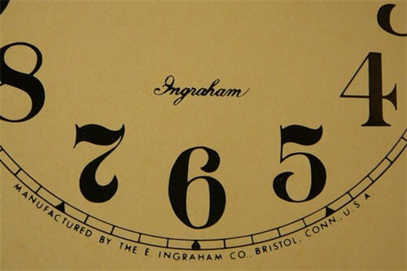 Vintage paper CLOCK face INGRAHAM Company BOLD numerals Etsy
