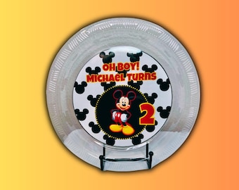 Modelo de etiqueta de prato de 9&quot; para mouse editável