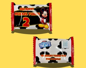 Modelo editável de petisco de arroz Krispie com rato