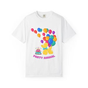 Party Animal unisex T-Shirt, colorful Balloon dog graphic tee