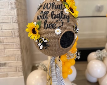 What will baby bee gender reveal beehive, little hunny on the way party decor
