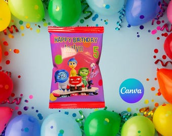 Saco de batata frita Inside Out editável - download digital