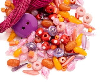 rose, orange, violet et rouge - Kit bracelet à nœuds épineux