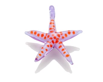 lavender and red starfish pendant