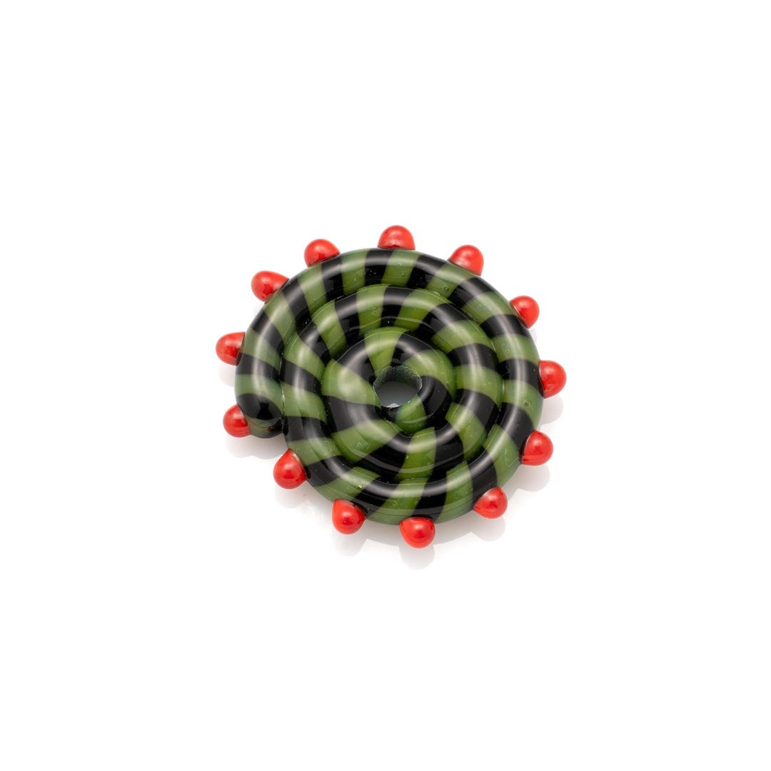 Black, Red and Green Pinwheel Disc Bead - Etsy
