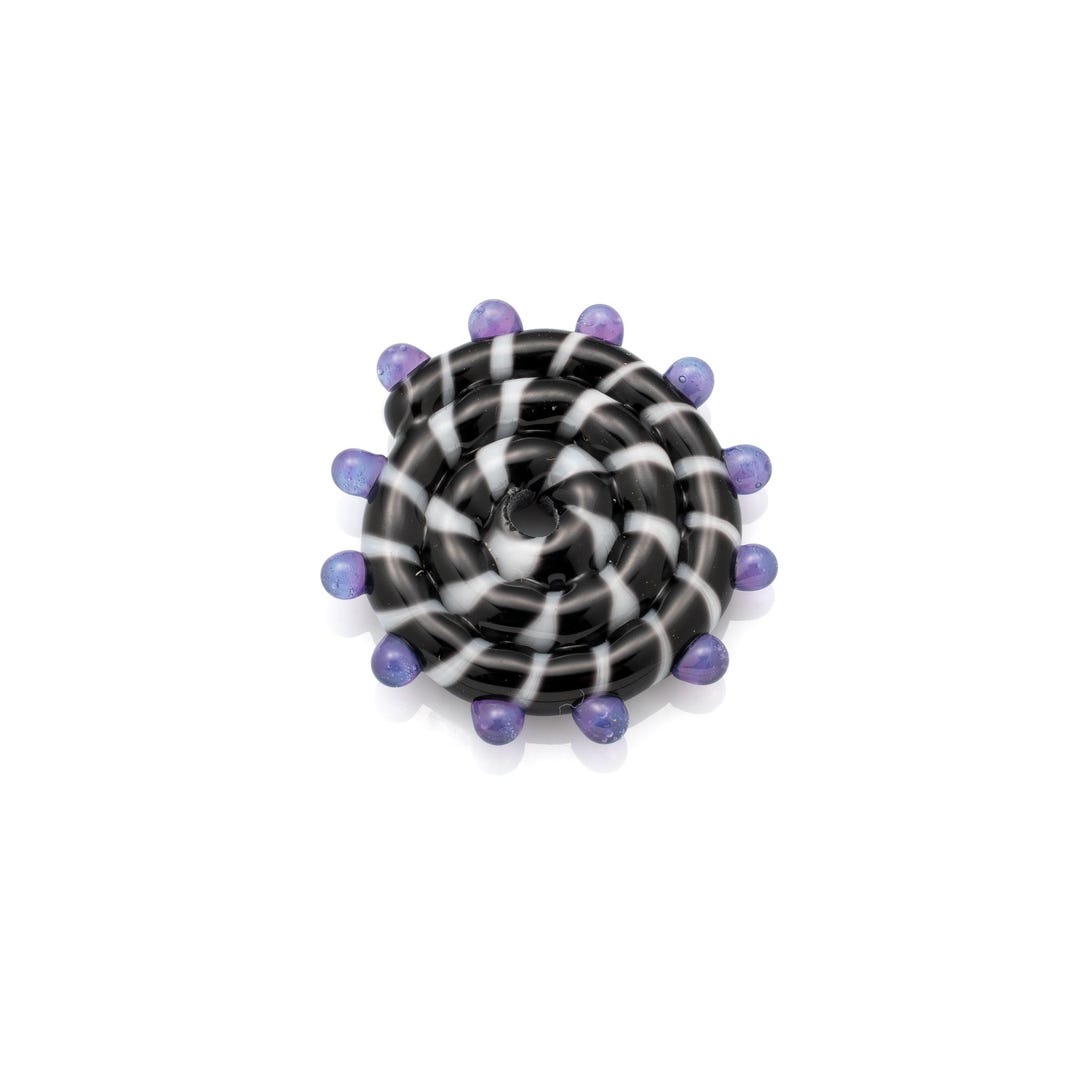 Black and White and Purple Pinwheel Disc Bead - Etsy