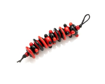 strand of 10 red & black beads