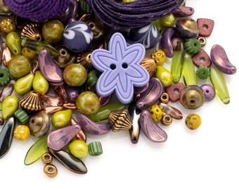 purple and green jewel tones - Spiny Knotted Bracelet kit