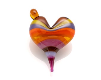 pink, orange and purple striped heart