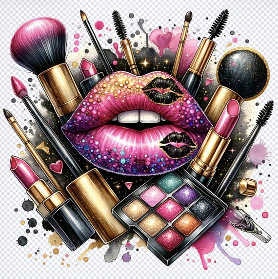 Just a Girl Who Loves Makeup PNG, Make Up Artist Png, Lipstick Png Shirt Design, Makeup Bag Sublimation Design Clipart Digital Download