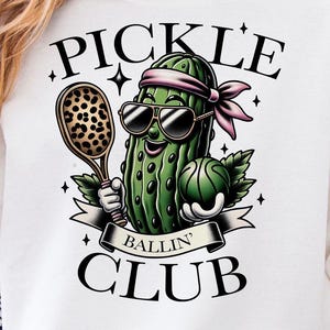 Pickle Ballin Club Png, Funny Pickleball PNG, Cute Pickle Ball Flash Tattoo Sublimation Design, Pickle DTF Transfer File, Dink This Shirt