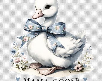 Mama Goose PNG, New Mama est 2025, New Mom Shirt PNG, Mother's Day Gift Design, Girl Boy Mama PNG, Newborn Mom Sublimation Digital Download
