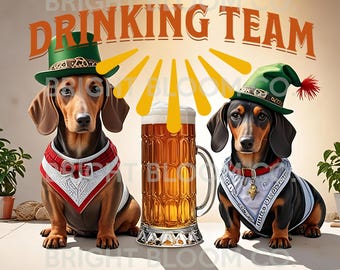 October Beer dog PNG, October Beer Festival PNG, Digital Download, German beer festival, drinking team, German pit bull sublimation design