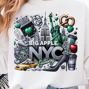 Big Apple NYC Getaway Png, New York City Sublimation PNG Design, Birthday Family Crew Girls Trip, Digital Download
