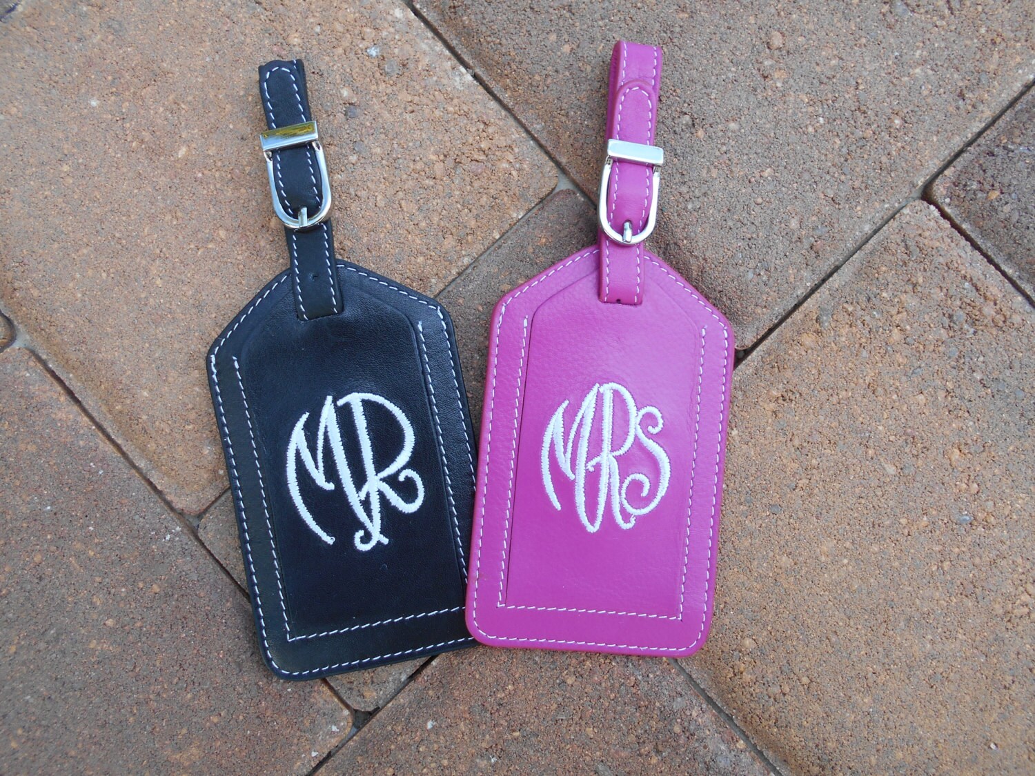 Mr. and Mrs. Luggage Tags With Script Font Etsy