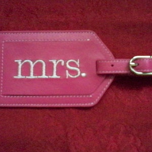 Mr. and Mrs. Luggage Tags with Lowercase Block Font image 2