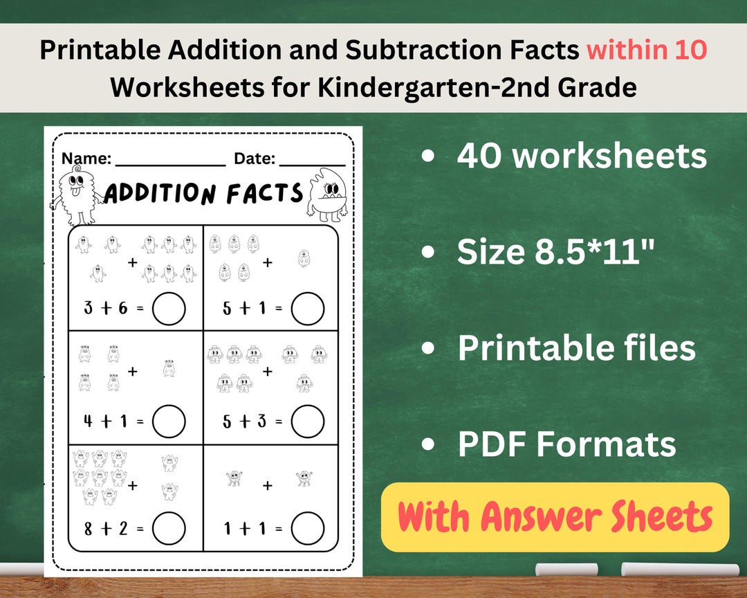 Monster-themed Ten Frame Counting, Addition & Missing Addends ...