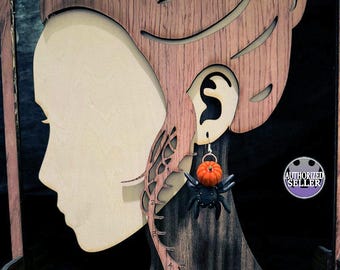 Kürbis-Spinne-Ohrringe - festliches und lustiges Grusel-Accessoire