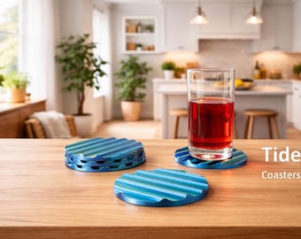 Tide Coasters Sculpted Modern Drink Coasters Set of 5