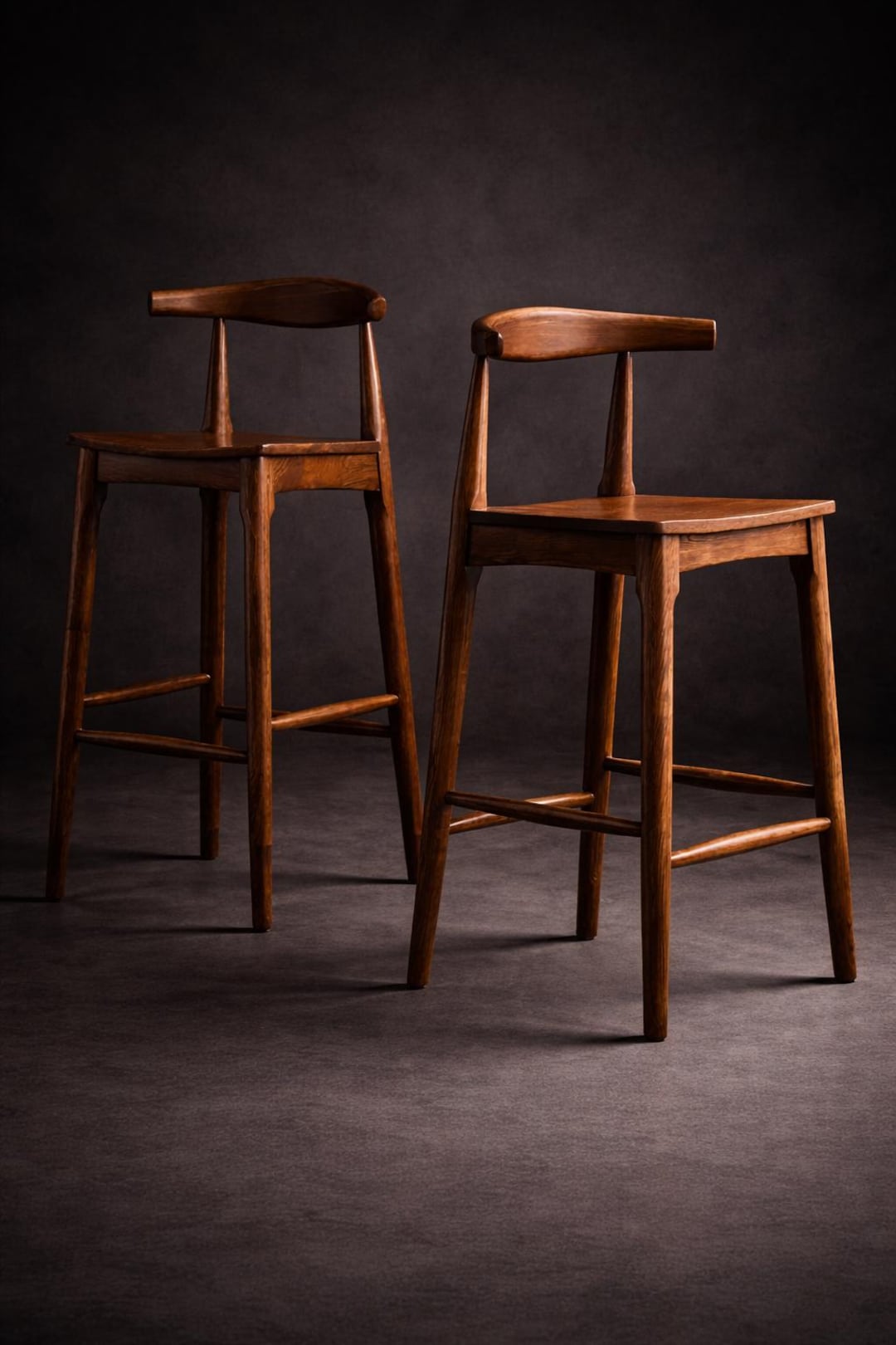 Solid Wood Counter Stool | Modern Bar Chair | Handmade Kitchen Island Seating | Retail & Wholesale Available - 2 chairs - 24 inch, Walnut